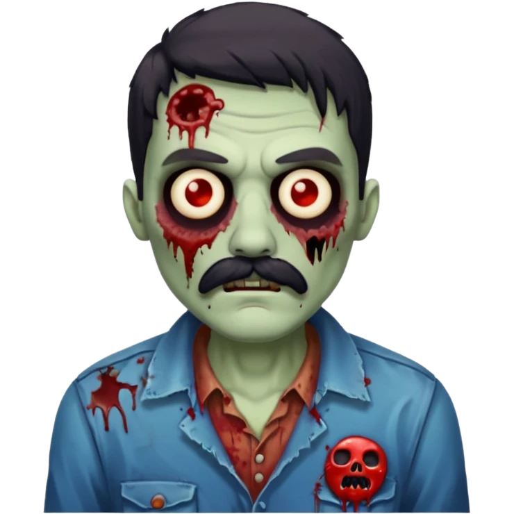 zombie with black mustache emoji