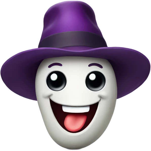 Happy eggplant wearing a fedora emoji