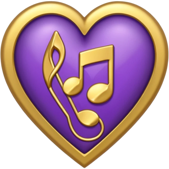 purple heart with a music note emoji