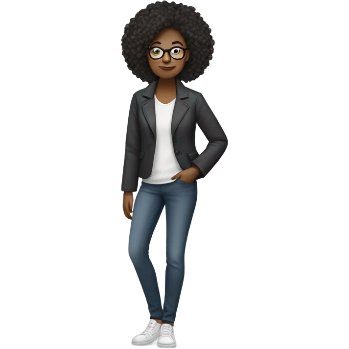 woman has a modern, minimalist look with natural hair, minimal makeup, and smart-casual outfits like jeans, blazers, and sneakers. She often wears a smartwatch or stylish glasses, balancing practicality and professionalism.






 emoji