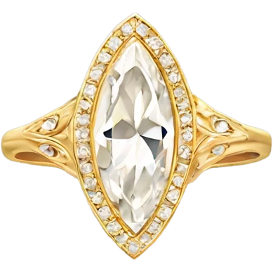 Vintage gold marquise engagement ring emoji