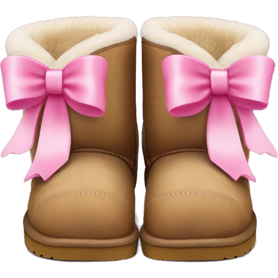 Uggs with pink bows on the back ultra minis emoji