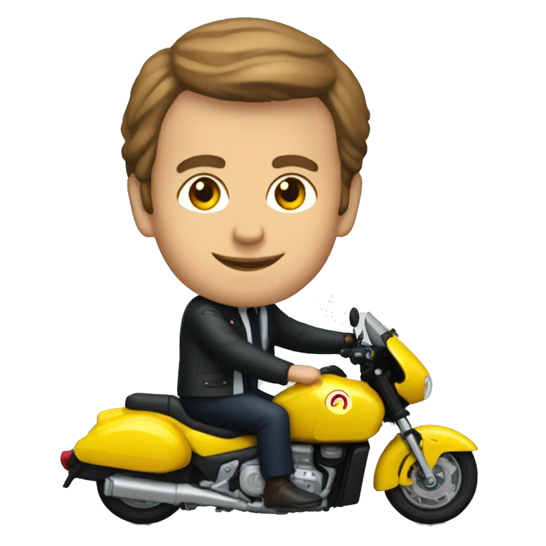 macron sur une moto emoji