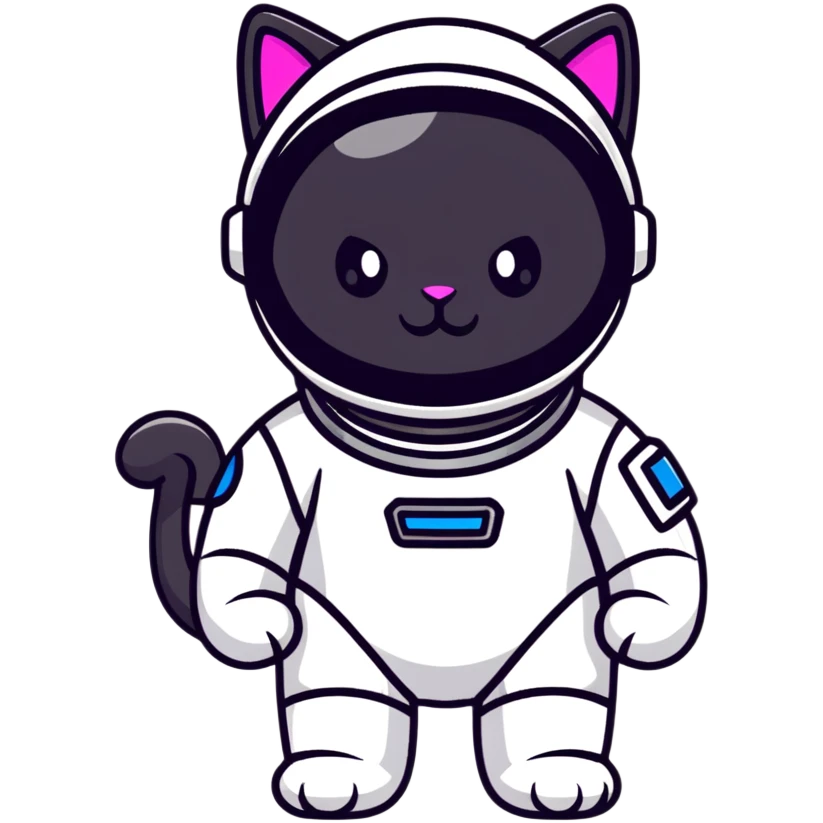 space cat with futuristic visor emoji