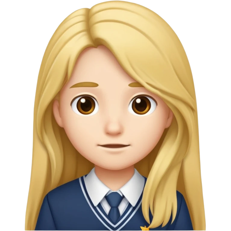 cartoon character with long hair wearing a school uniform emoji