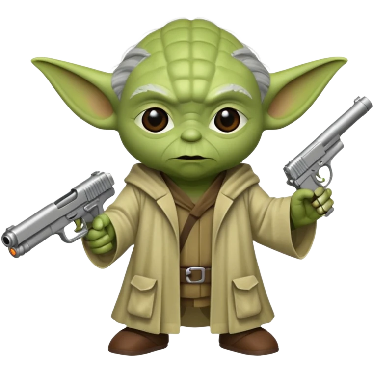 Yoda with a gun emoji