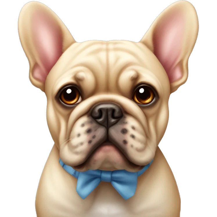 bouldogue français avec noeud papillon ruge emoji