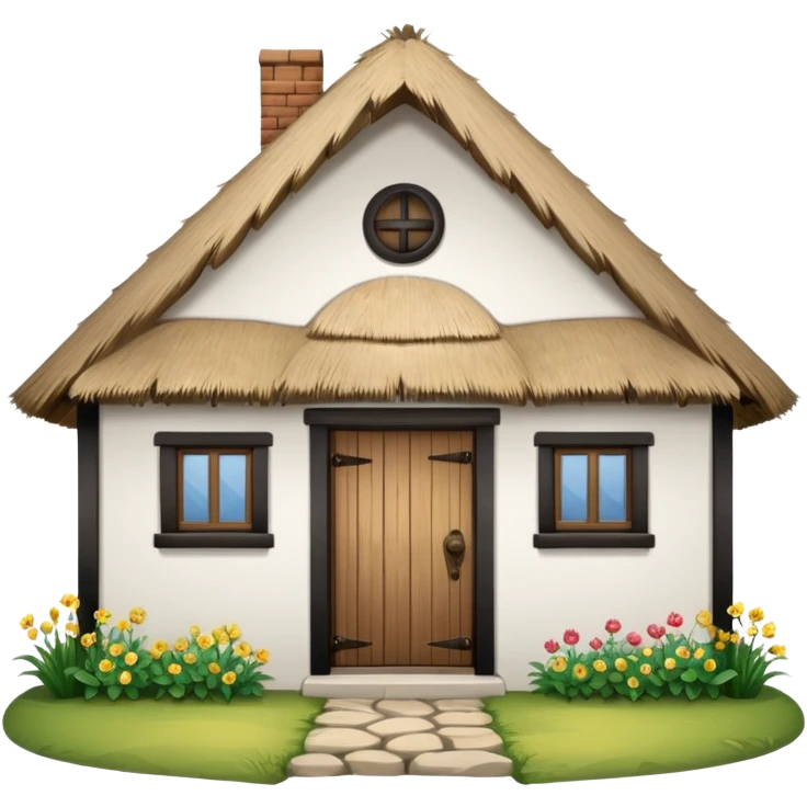 A Ukrainian peasant house with white walls emoji