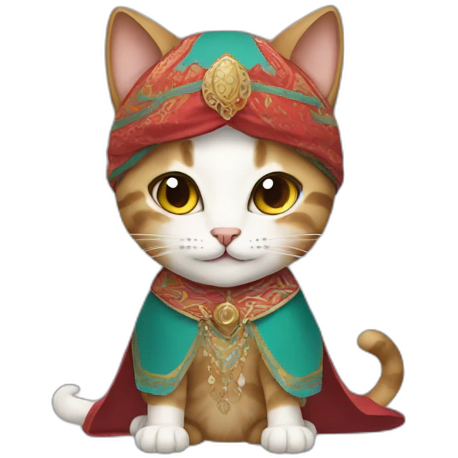 A cat wearing an Omani costume emoji