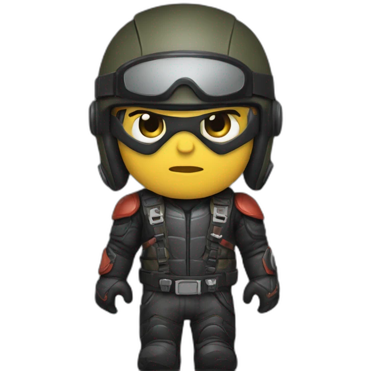 biker with war gear with super powers emoji