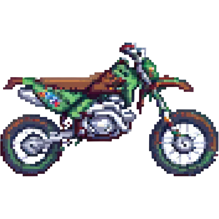 125cc dirtbike, side view, dynamic, detailed, pixel art style emoji