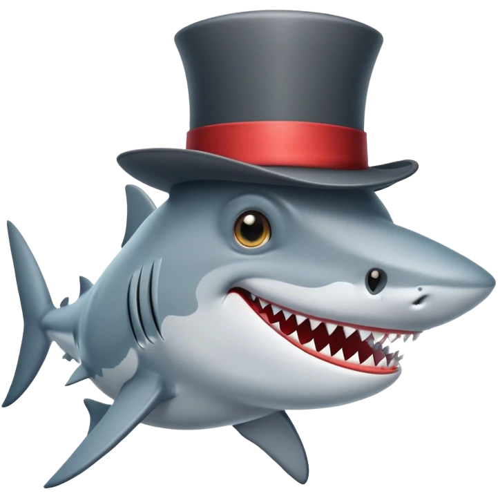 shark with a tophat emoji