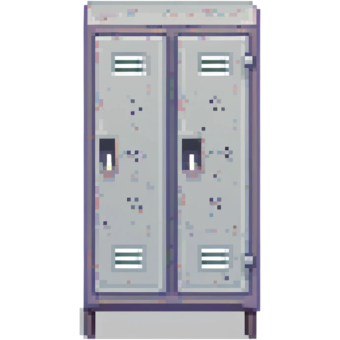 pixel art of a single locker, front view, simple colors emoji