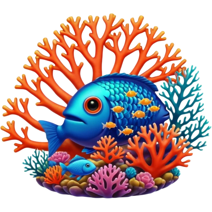 A colorful coral piece surrounded by tiny fish.


























































 emoji