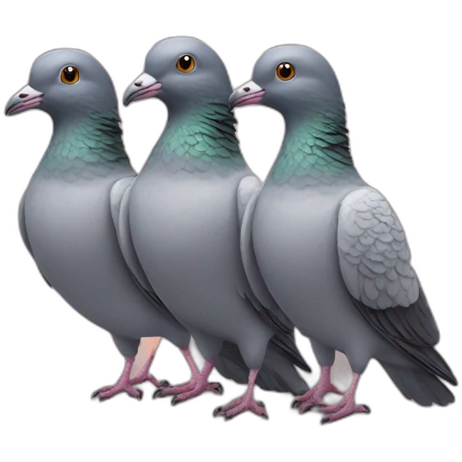 Pigeon with 3 heads emoji