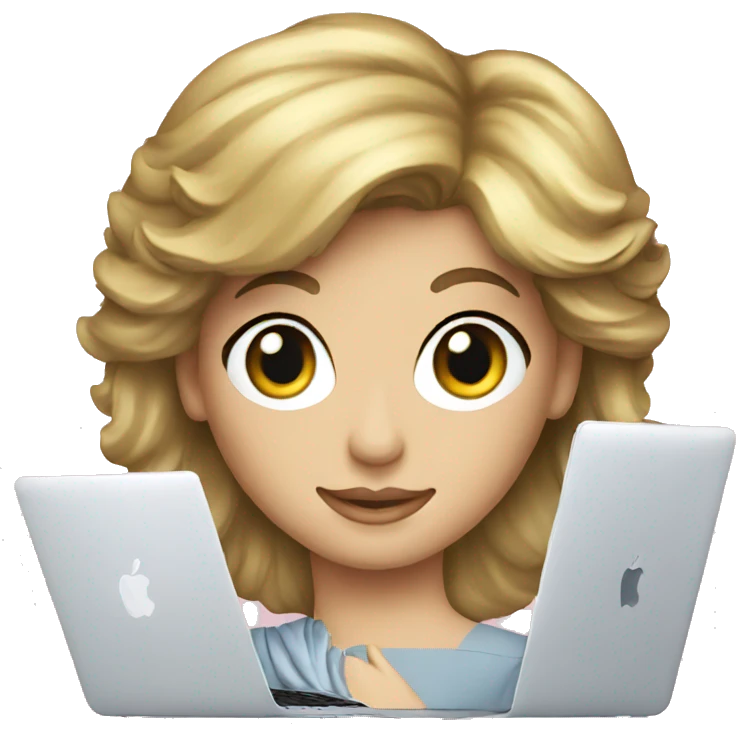 Princess Diana with a macbook emoji
