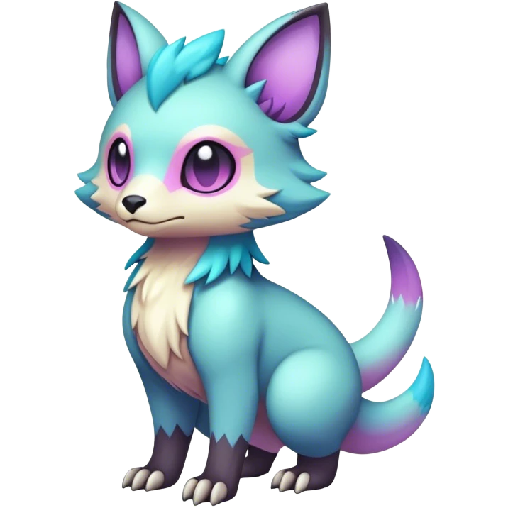 cool colorful dark pastel fantasy animal hybrid Fakemon full body emoji