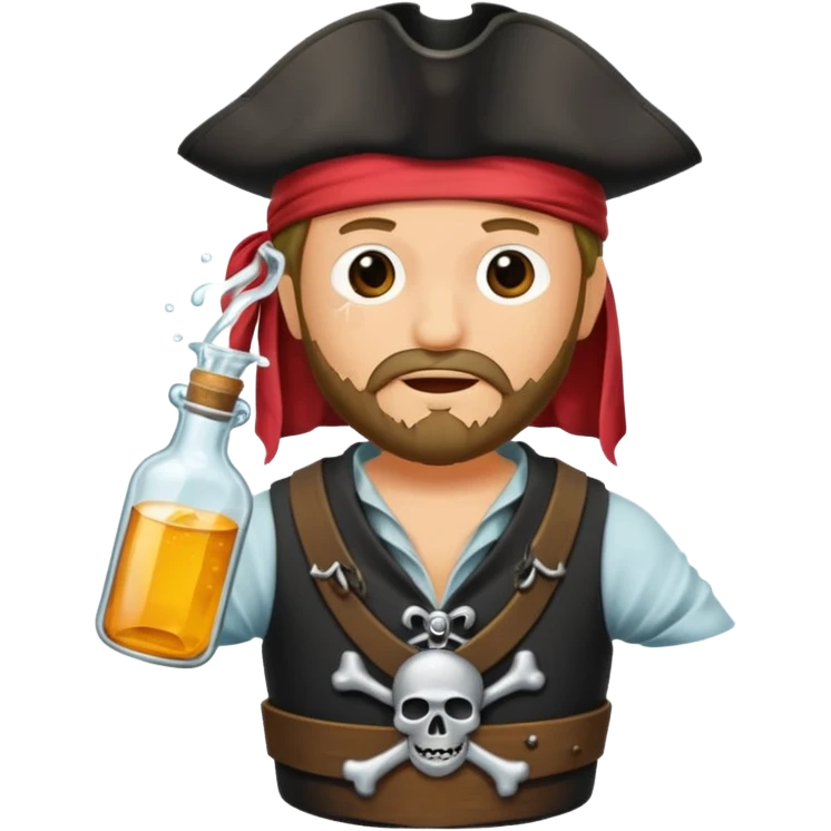 Erstelle mir einen Pirat in einer Flasche ein Lied singt emoji