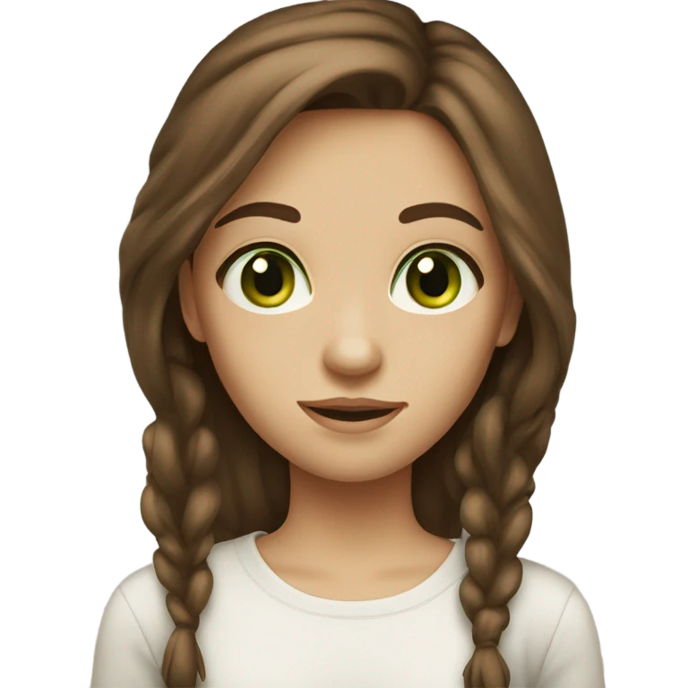 Girl with brown hair green eyes  emoji