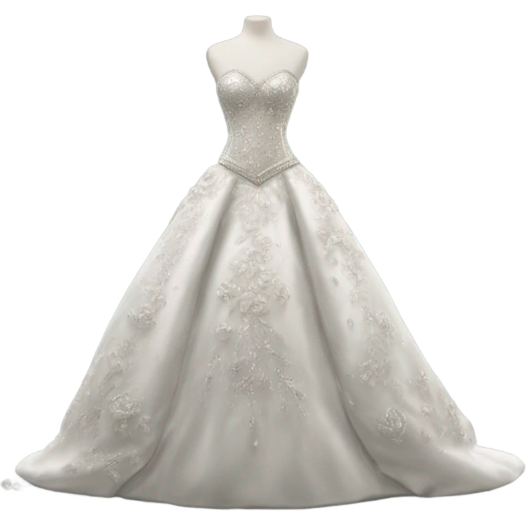 Hyper Realistic ornate ballgown Wedding dress displays with diamanté  emoji