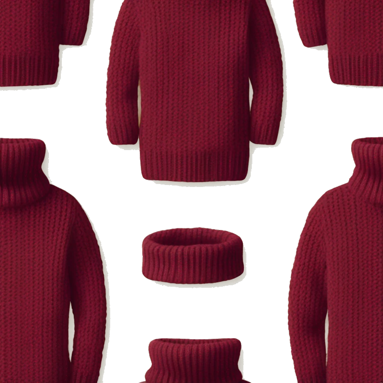 Burgundy knitted turtleneck sweater on Pale yellow colors emoji