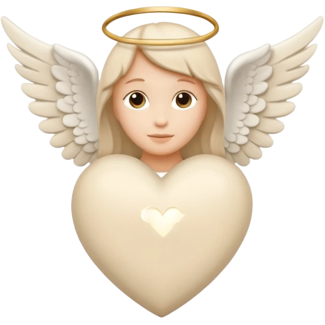 beige heart with white angel wings emoji