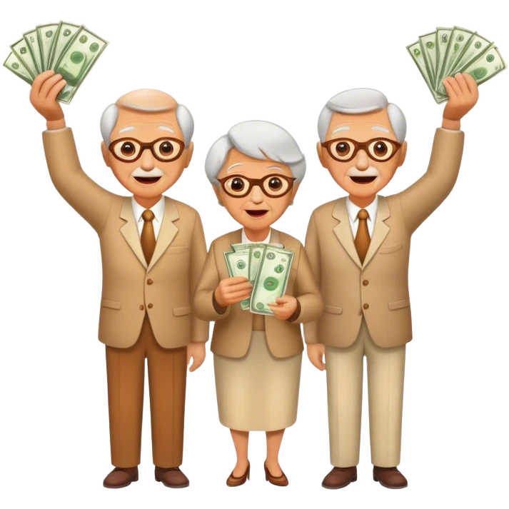 Old people slinging money  emoji