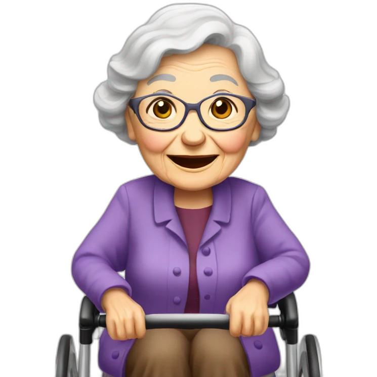 Very old grand ma with rollator emoji