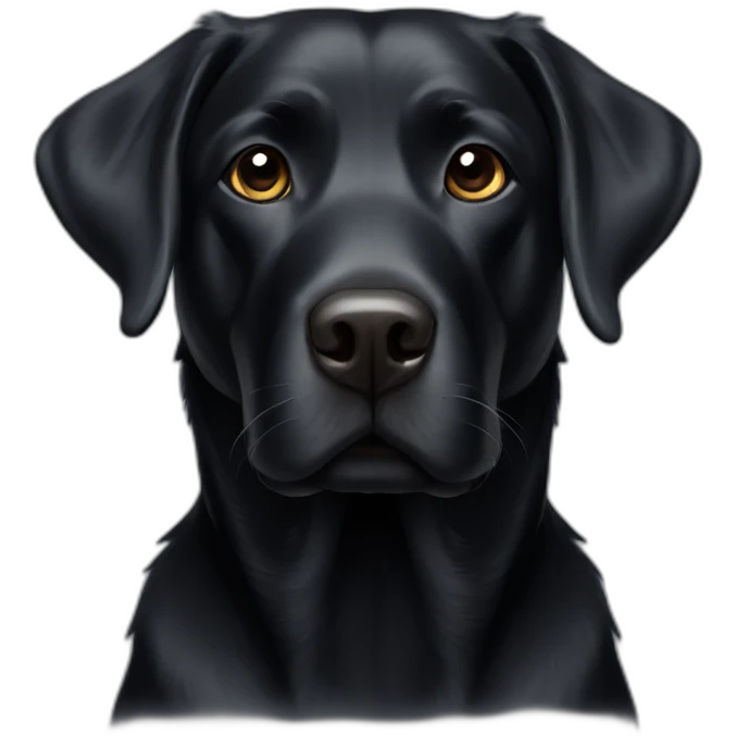 Old Black labrador emoji