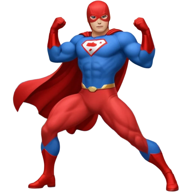 A superhero landing in front in the street emoji