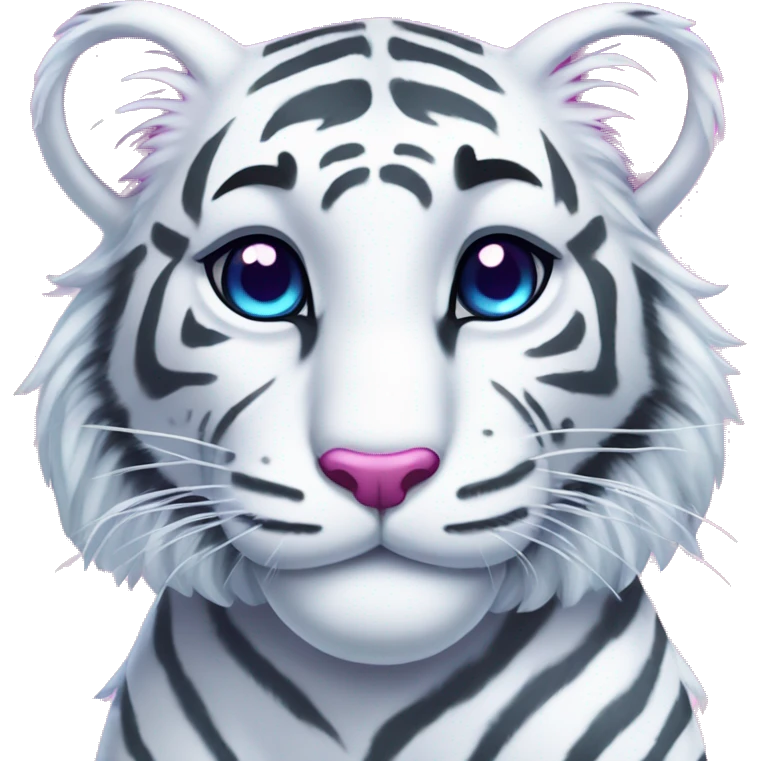 Cutest rainbow Lisa frank white tiger emoji