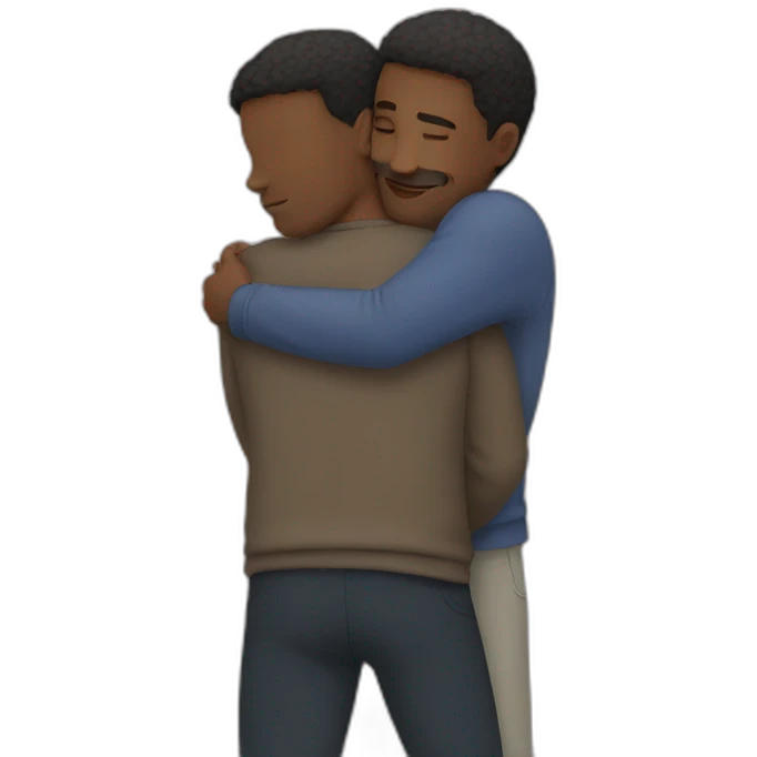 Two men hugging emoji