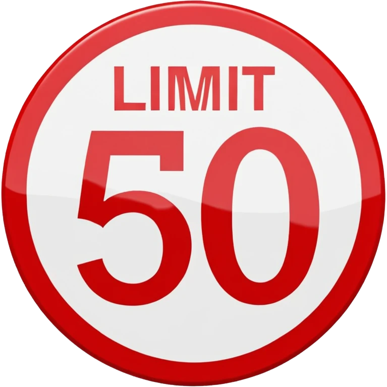 50 speed limit red uk emoji