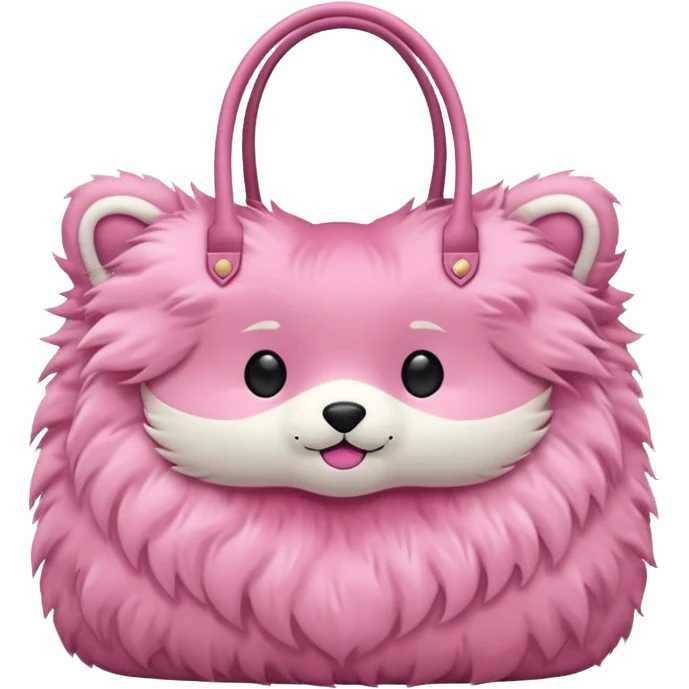 pink fur tote bag  emoji