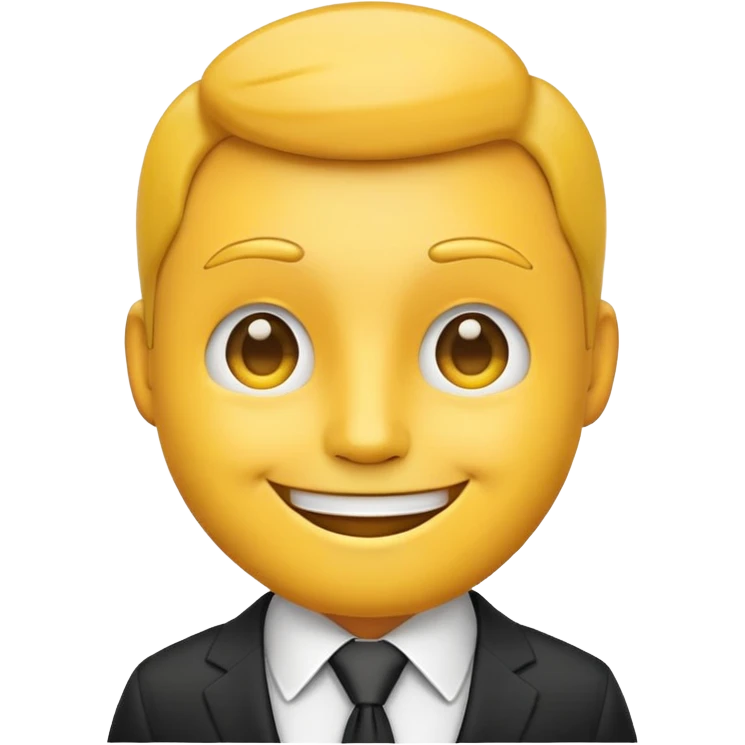 yellow face emoji wearing a suit and tie emoji