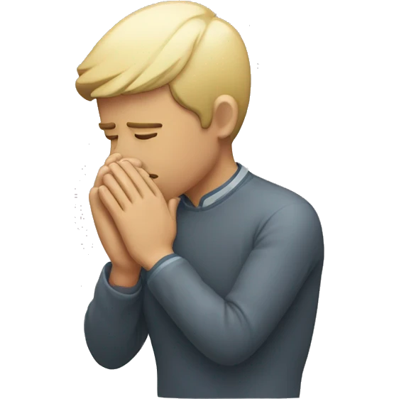 Person bowing on nose with hand over it emoji