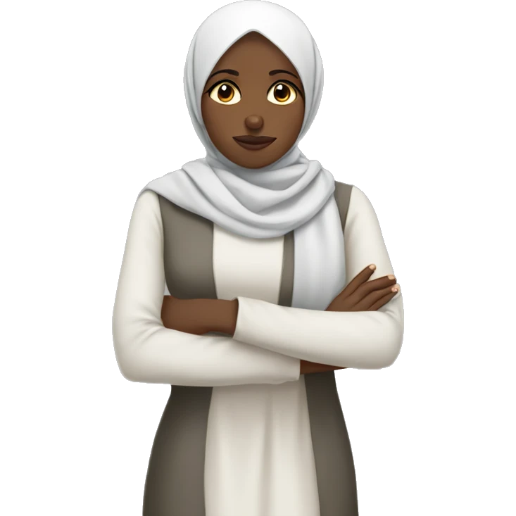 African hijabi sad crossing arms emoji
