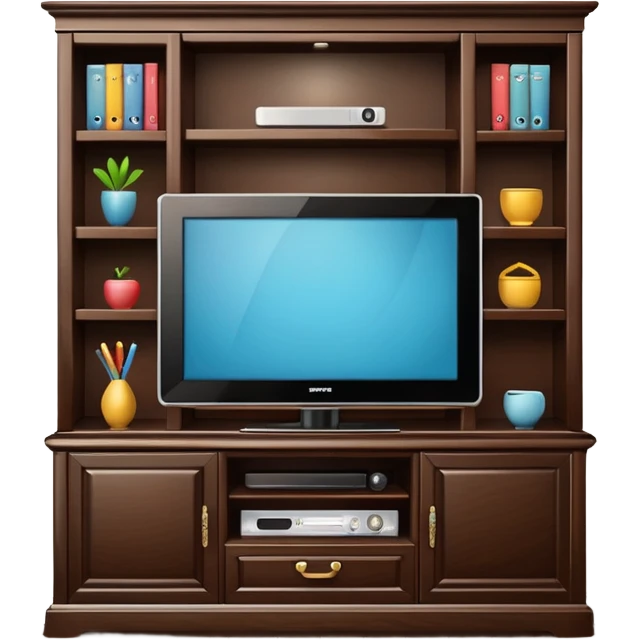 modern tv standing on a super luxurious cupboard emoji