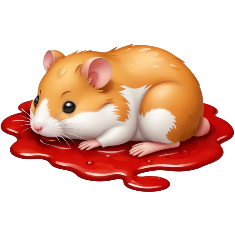 hamster sleeping in ketchup emoji