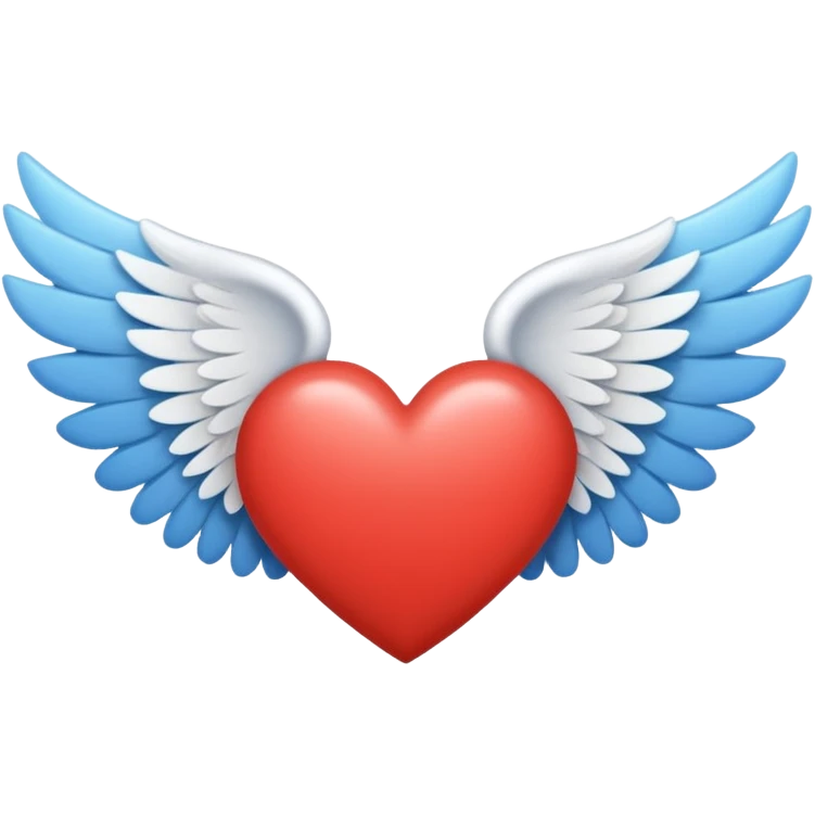 A heart in the middle of two wings mini mal emoji