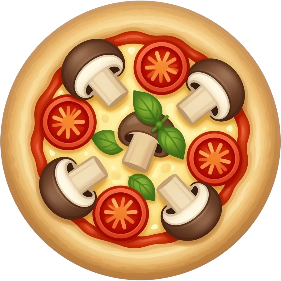 Portobello Mushroom mini pizzas as dough emoji