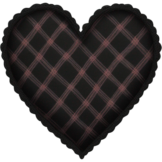 Black heart with plaid lace emoji