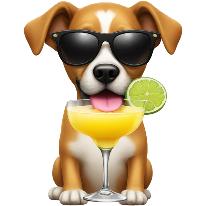 Dog with sunglasses and a margarita  emoji