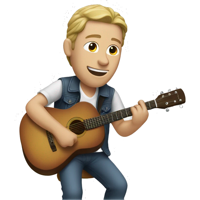 white man with bandanna playing guitar emoji