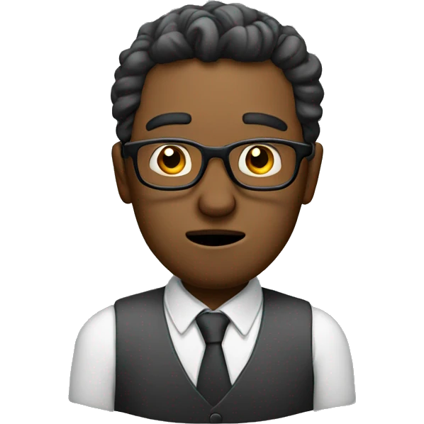 A man with glasses who is seriously thinking about something. emoji