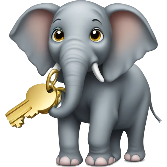 Elephant with keys emoji