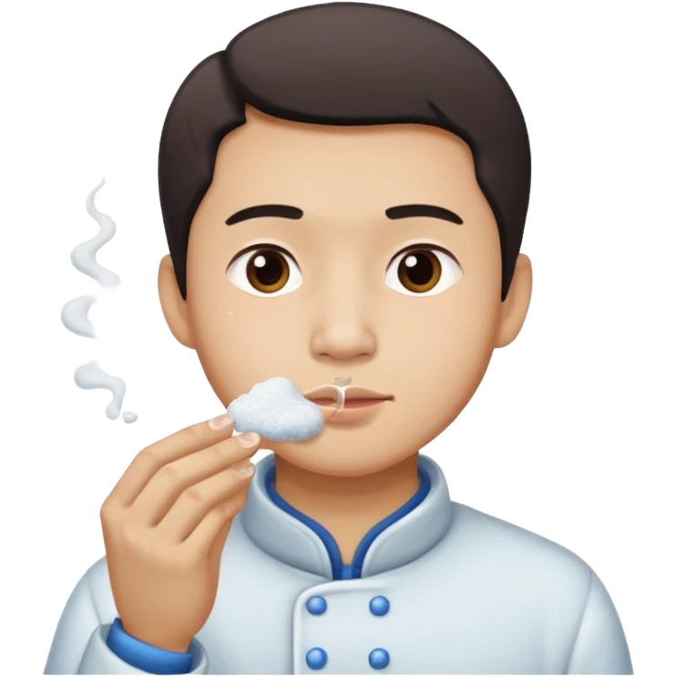 Chinese man sniffing suga emoji