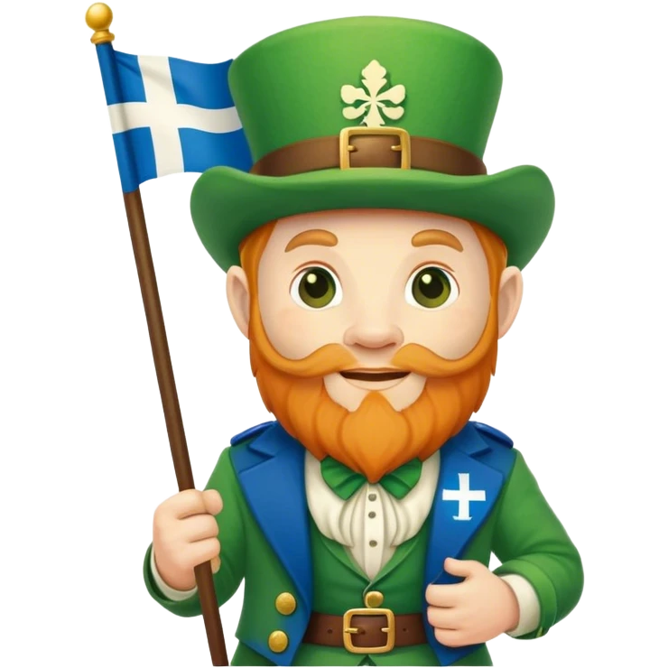 Leprechaun holding  Finland flag￼ emoji