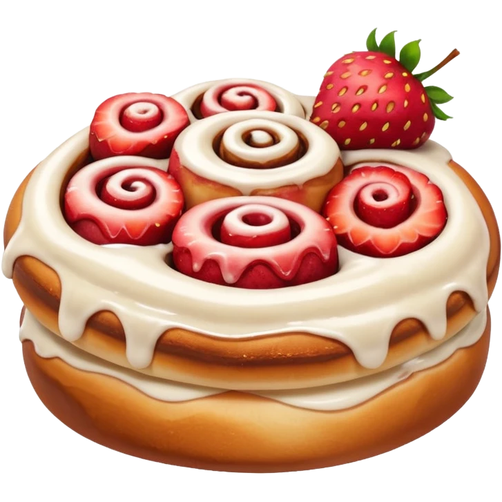 cinnamon rolls with strawberries  emoji