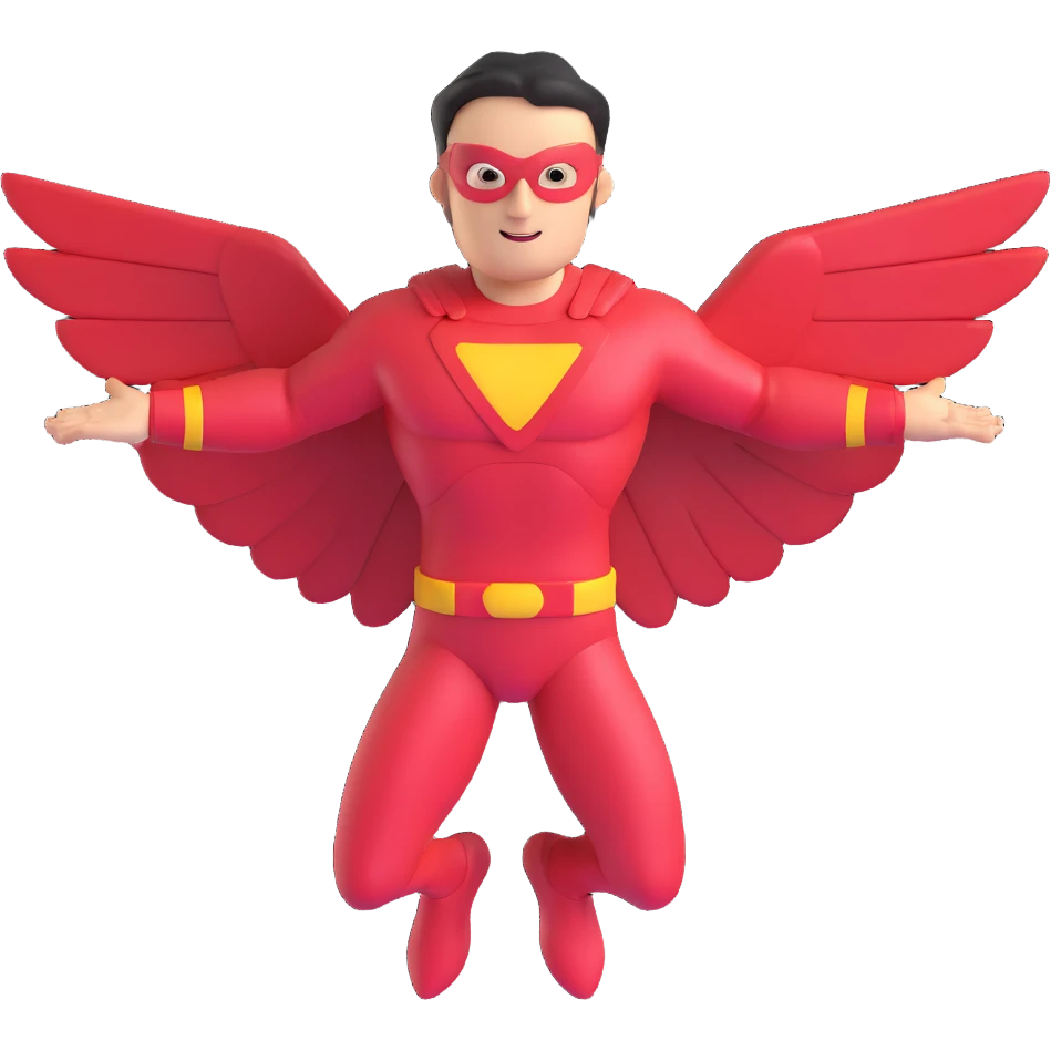 Omni Man flying pose, confident expression emoji